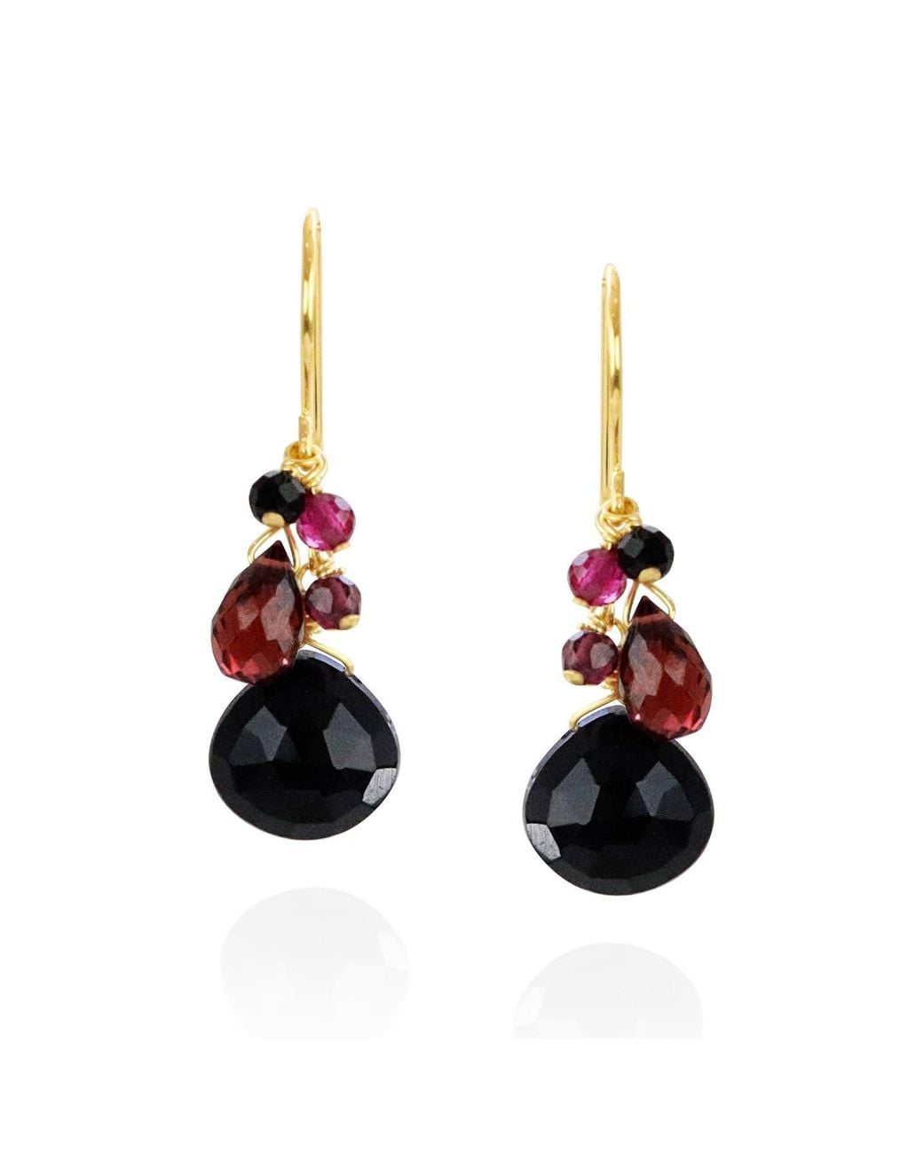 MOUNIR LONDON Red Onyx Cluster Drop Earrings