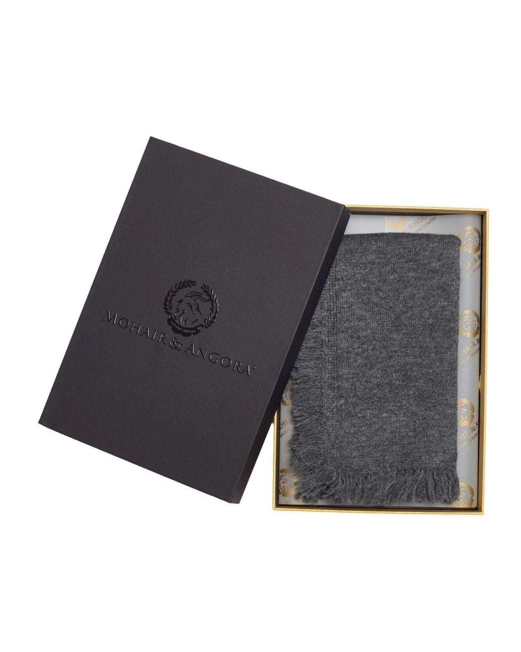 Mohair&Angora Gray Wool Foulard Caria