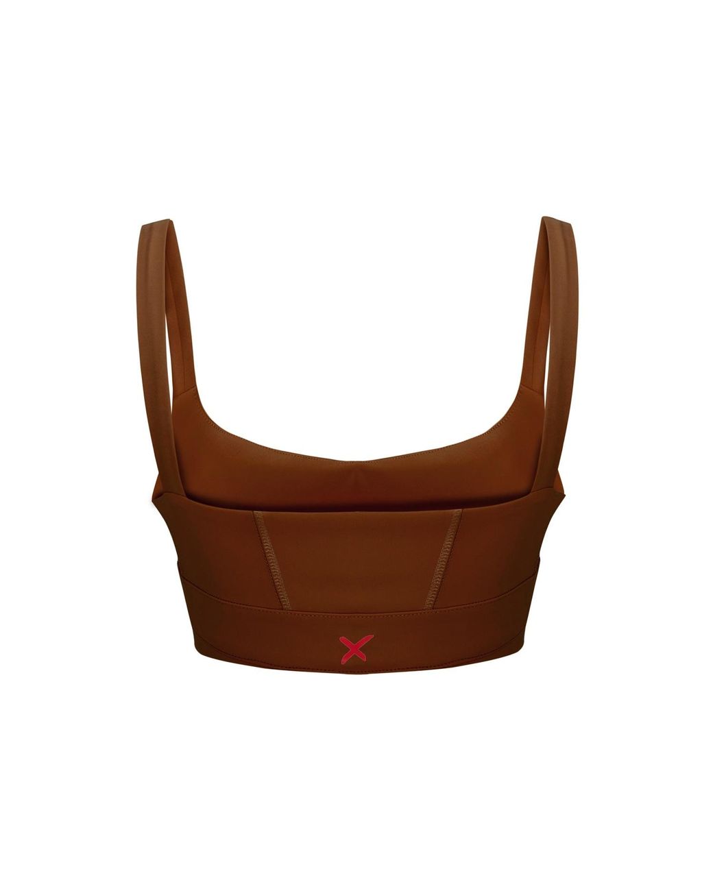 Pcfg Brown Bra With Stitch Detail