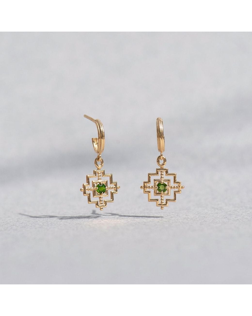 Zoe & Morgan Metallic Centred Earrings Chrome Diopside
