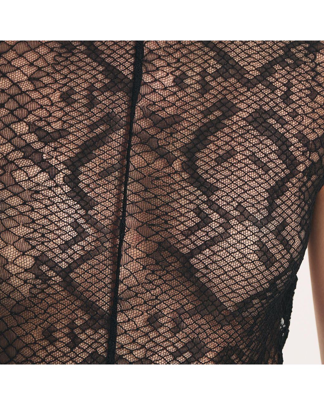 Lunatic Femme Brown Sheathe Snake Lace Capri Catsuit
