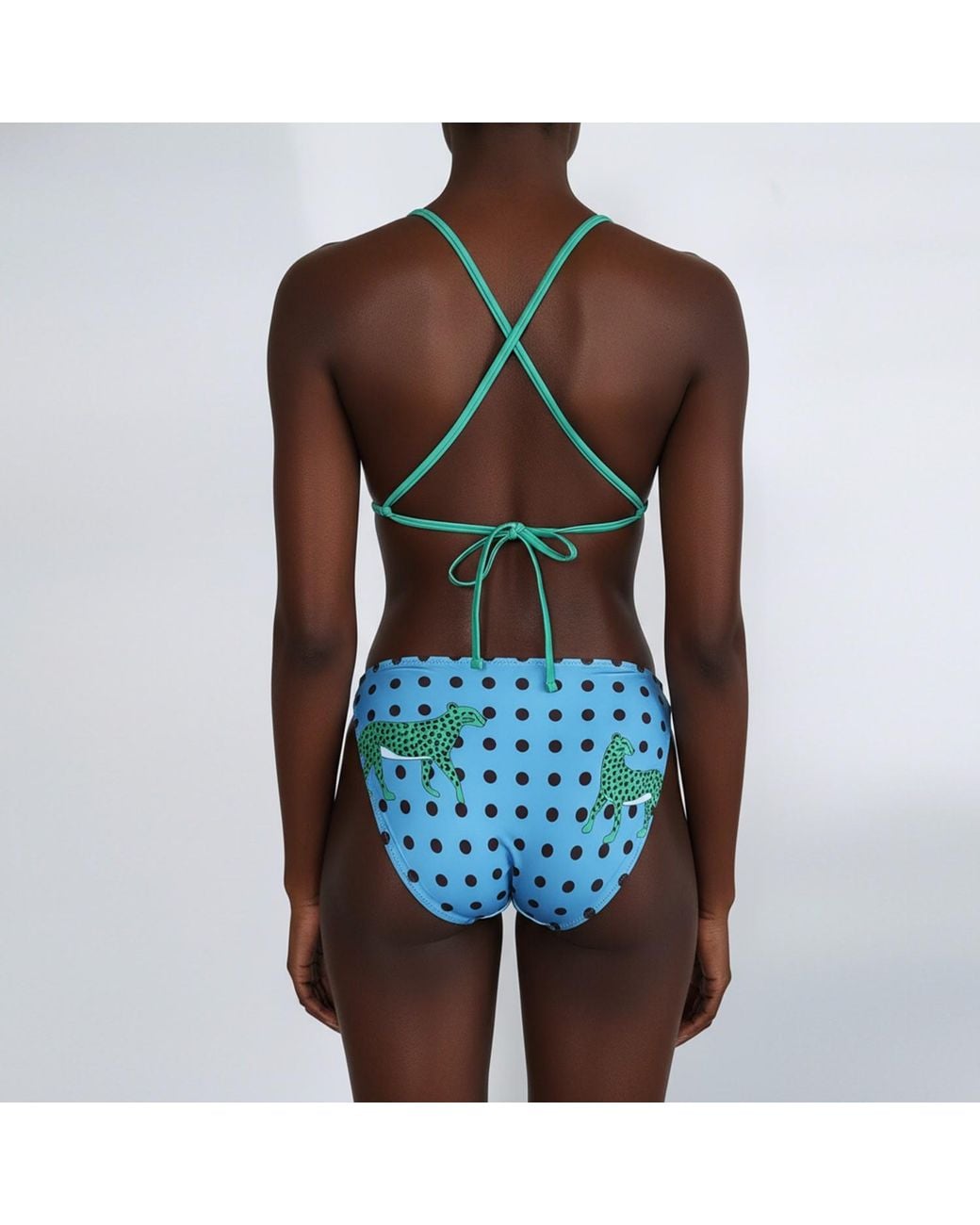 Jessie Zhao New York Green Verdant Wild Reversible Tie Side Bottom