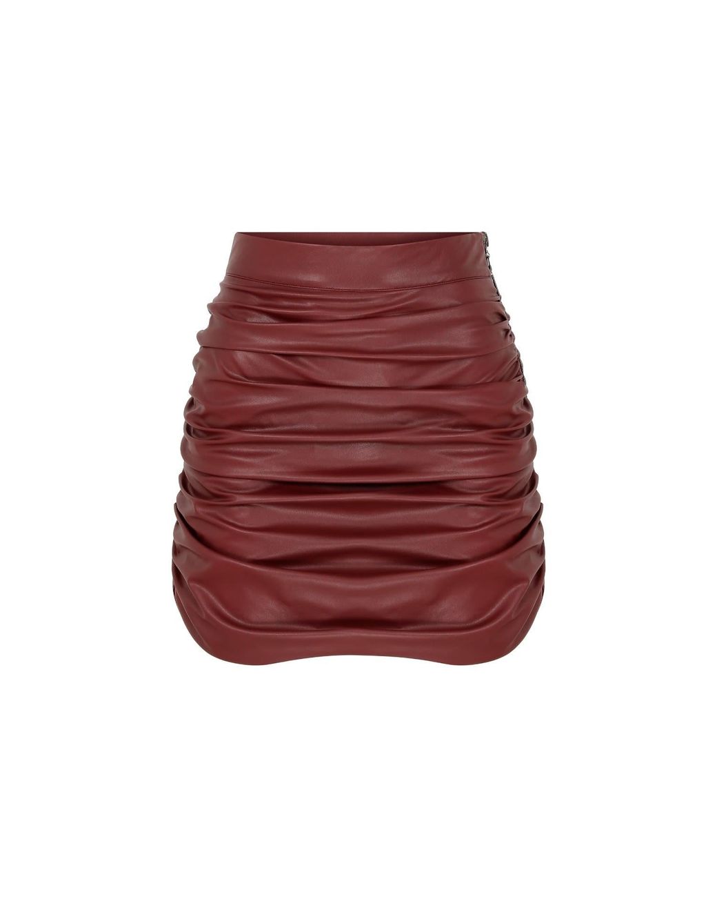 NAZLI CEREN Red Chels Vegan Leather Mini Skirt
