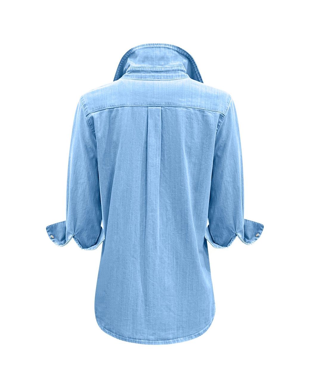 Perlavera Blue Ginger Light Washing Denim Three Quarter Sleeve Length Missy Fit Shirt