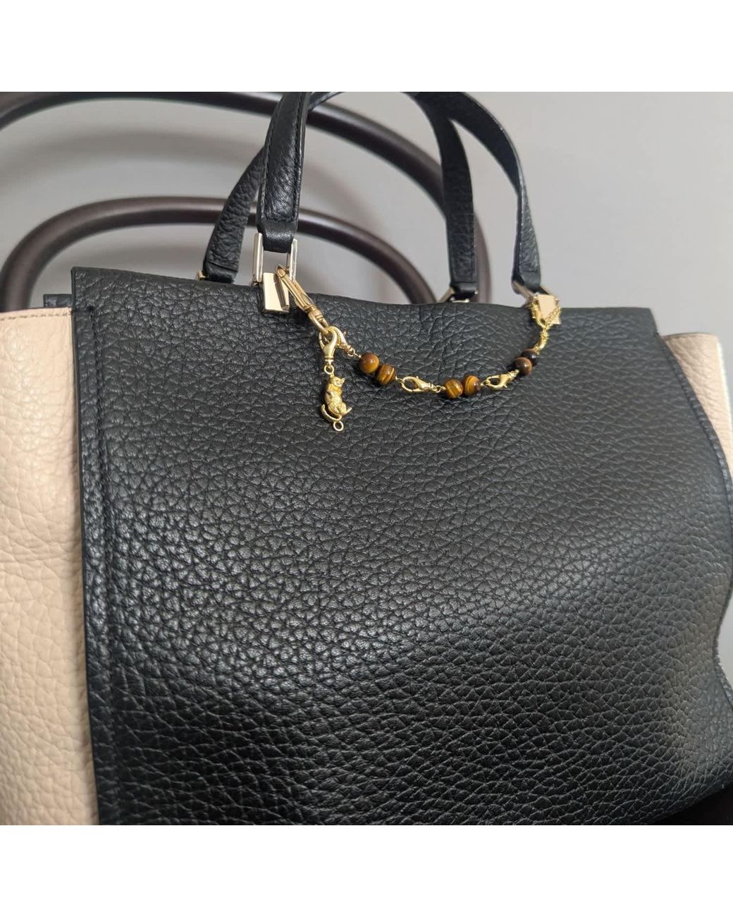 Frenvyrn Metallic Cat Convertible Tiger's Eye Bracelet Bag Charm Medium for men