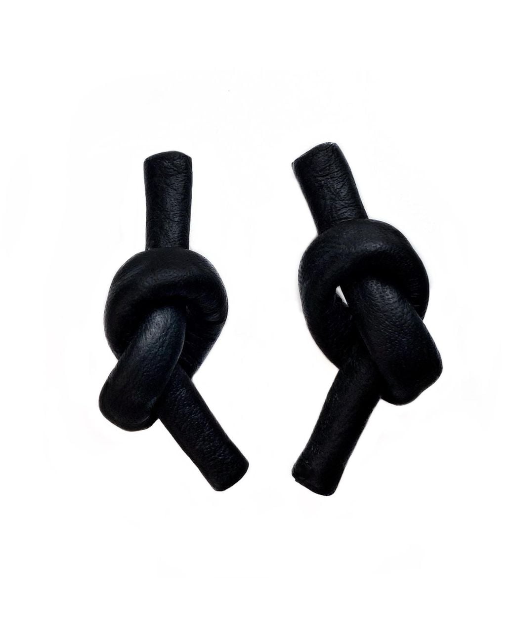 WAIWAI Black Knot Leather Earrings