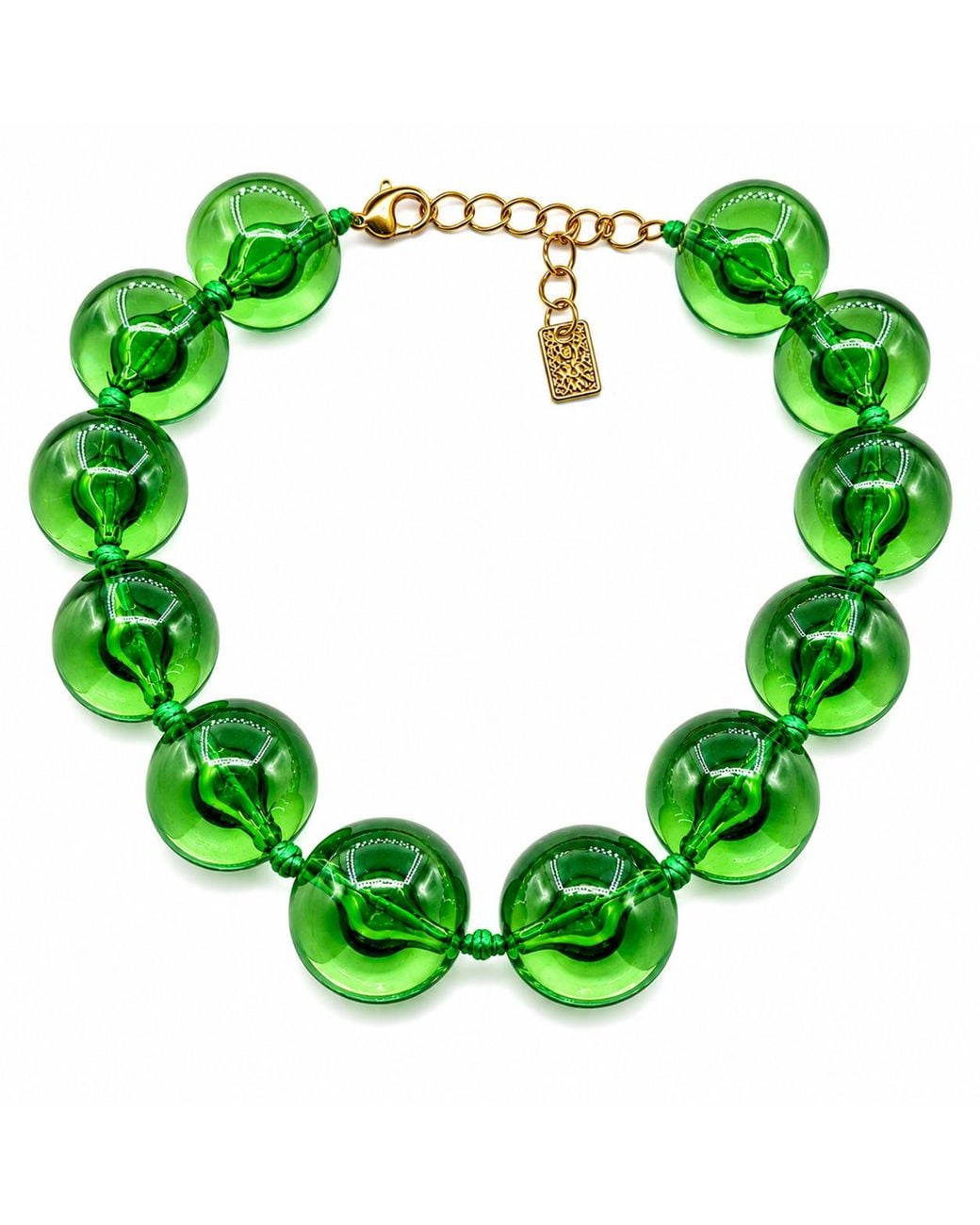 Michael Nash Jewelry Green Lucy Transparent Emerald Gumball Necklace