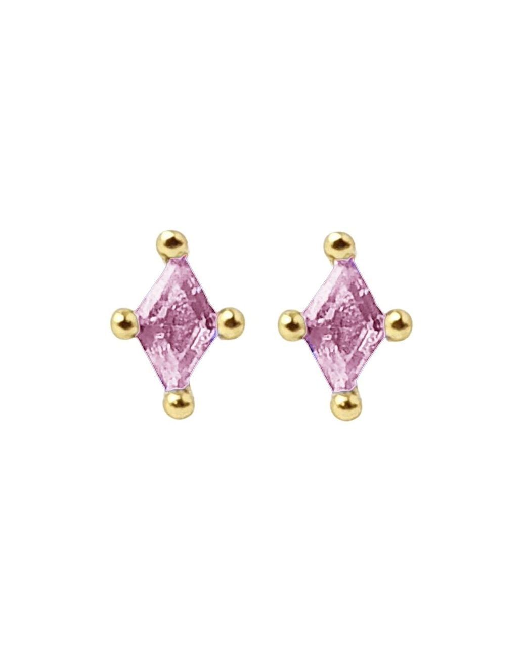 Sophelia Pink Tiny Tourmaline Stud October Birthstone Earrings