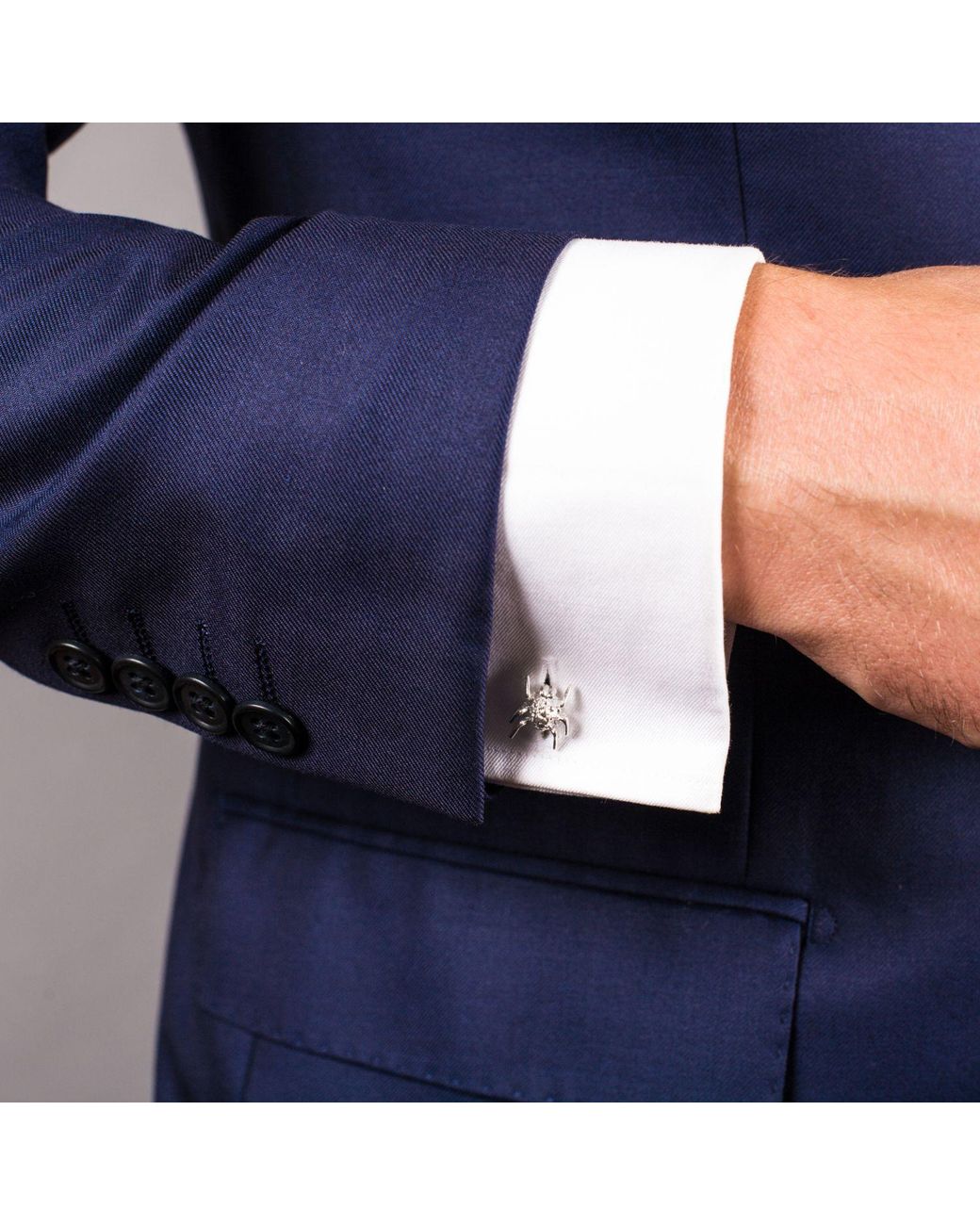 Edge Only Metallic Spotted Bug Cufflinks Sterling for men