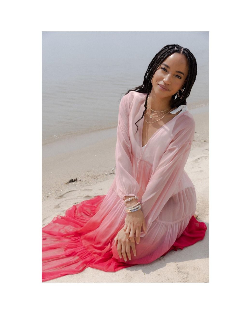 Saachi Ombré Tiered Sheer Kimono