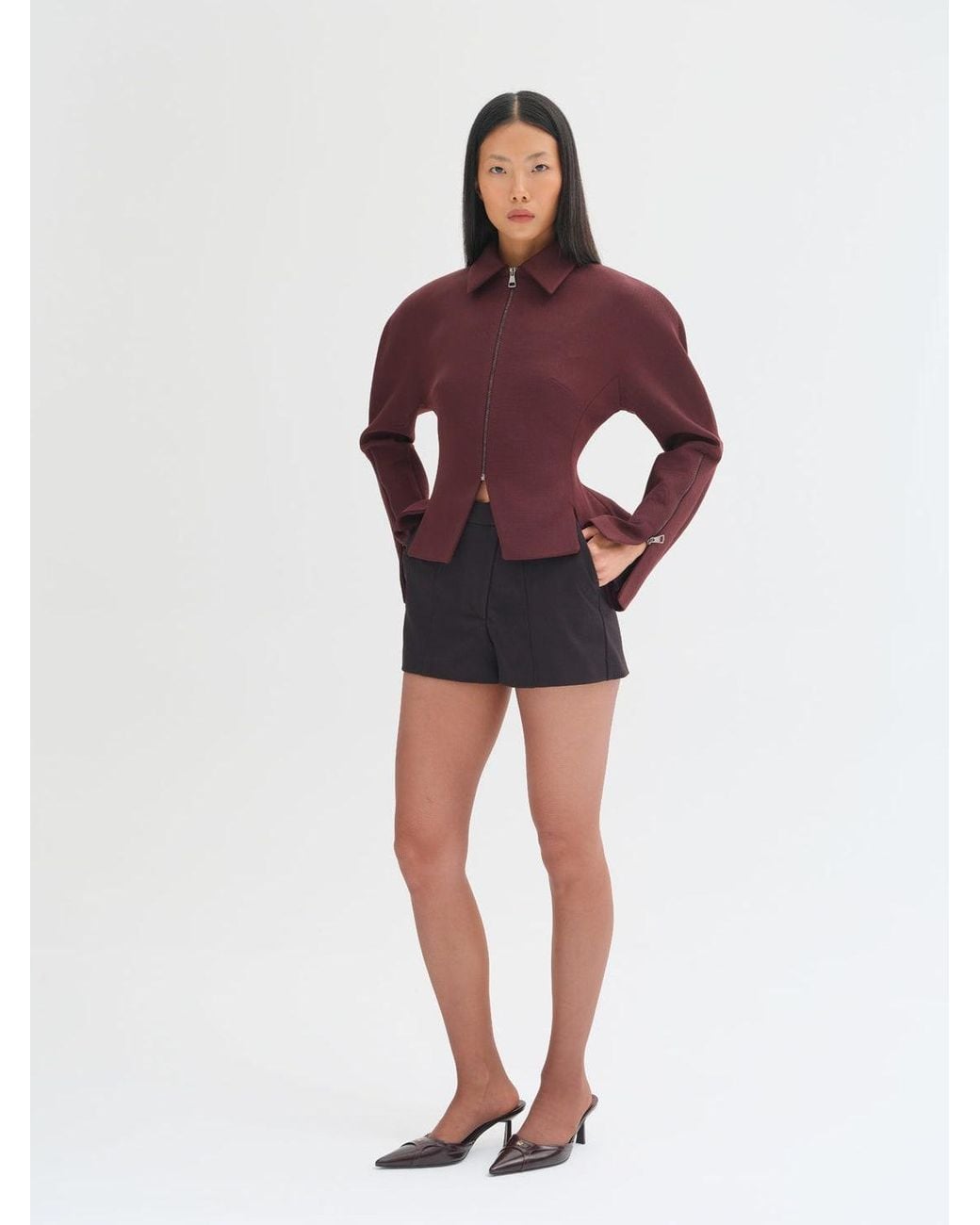 Sélone Black Ines High-Waisted Crossover Shorts