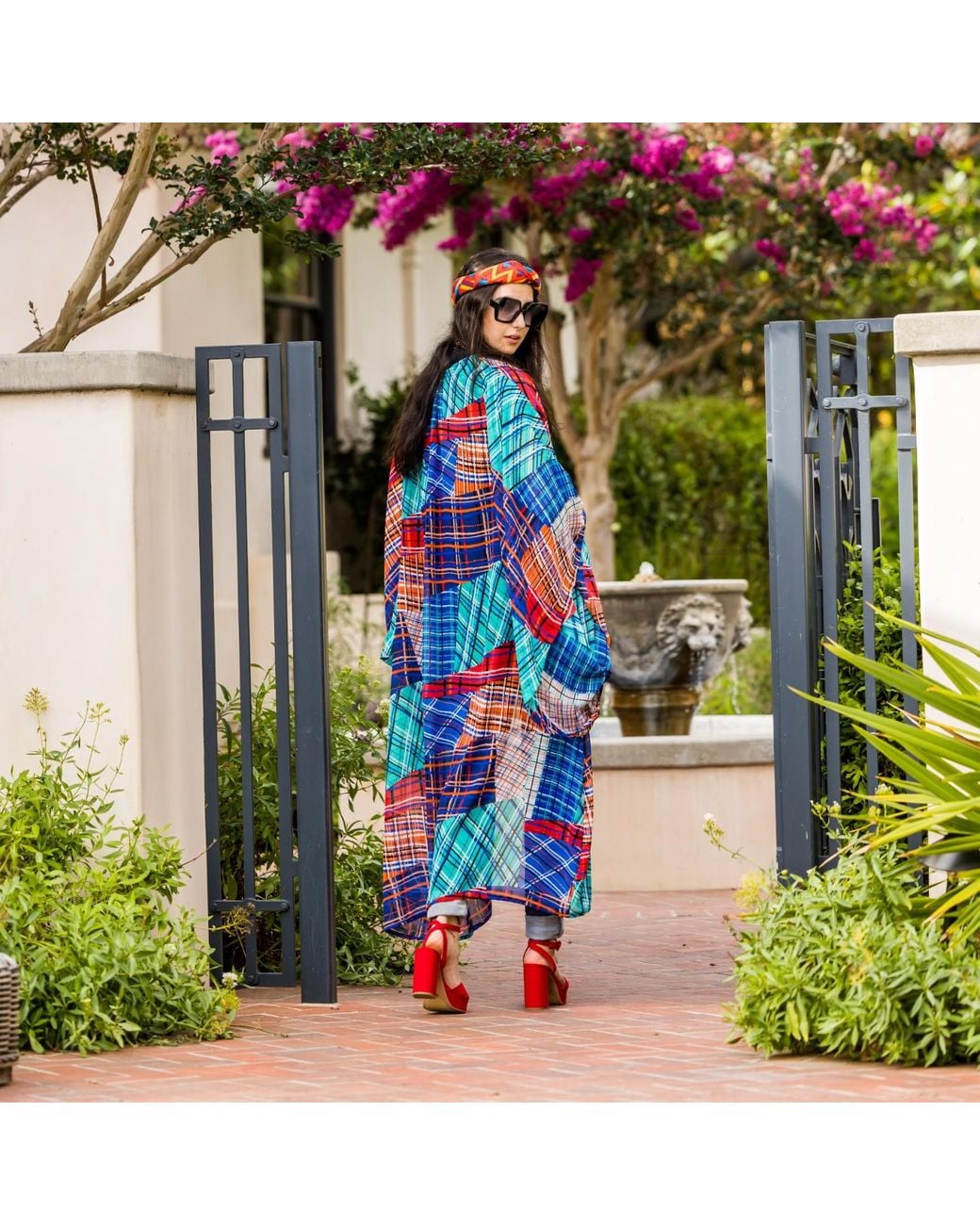 Jennafer Grace Multicolor Nu Tartan Kimono