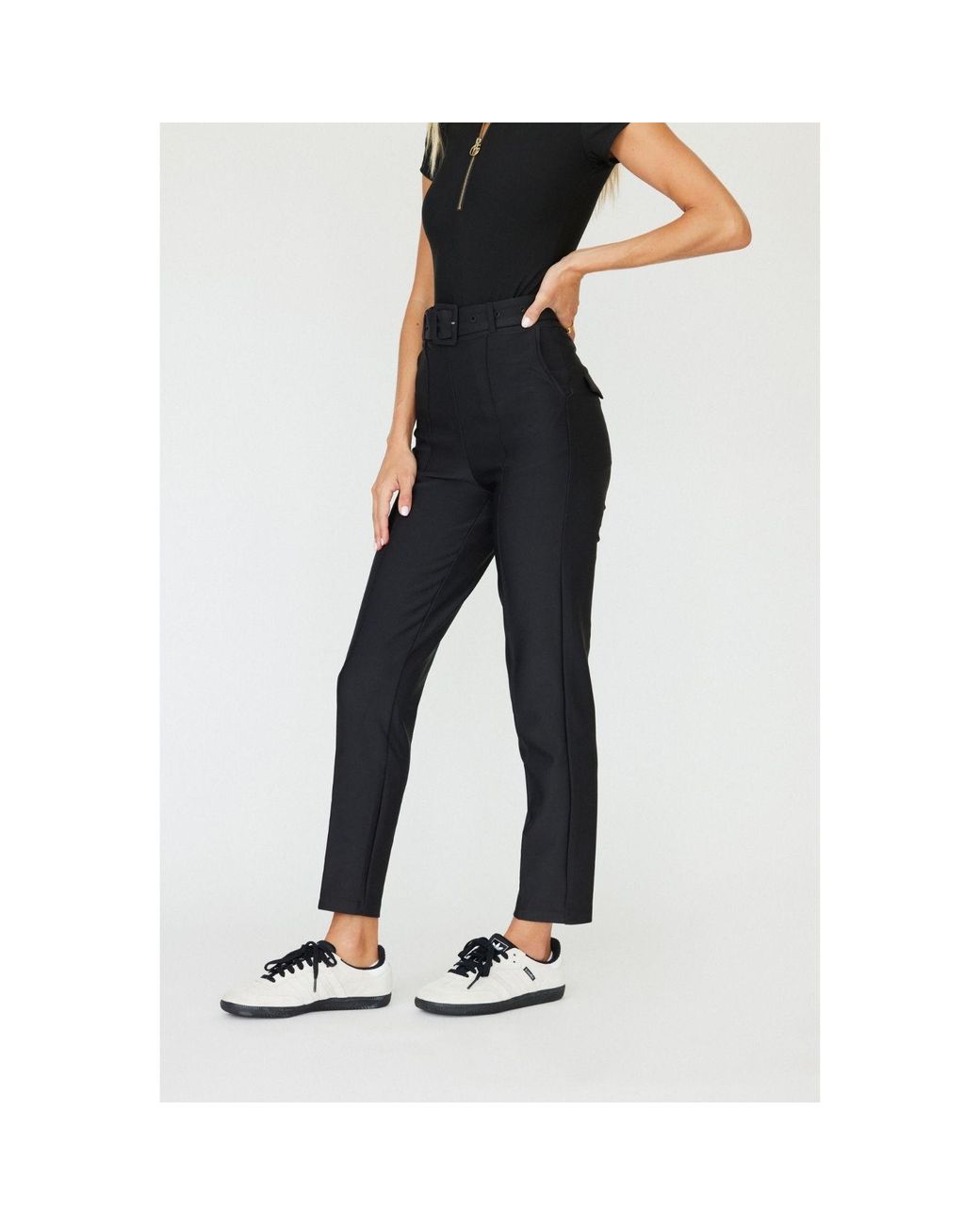 Goldie Byrd Black Belted Hybrid Pants