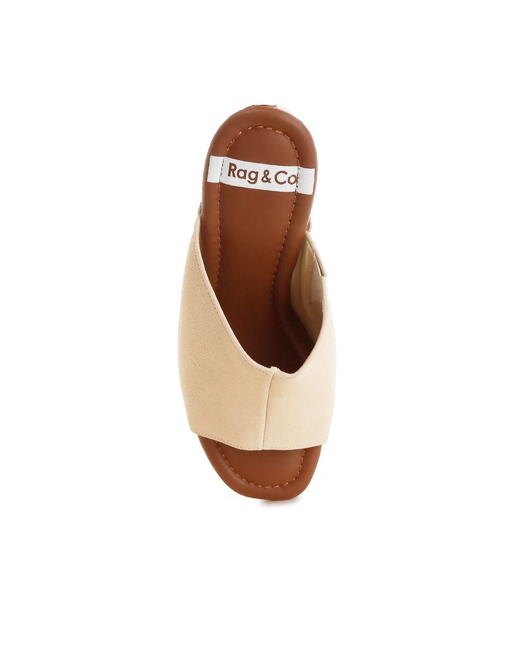 Rag & Co White Masaki Soft Suede Leather Wooden Clogs