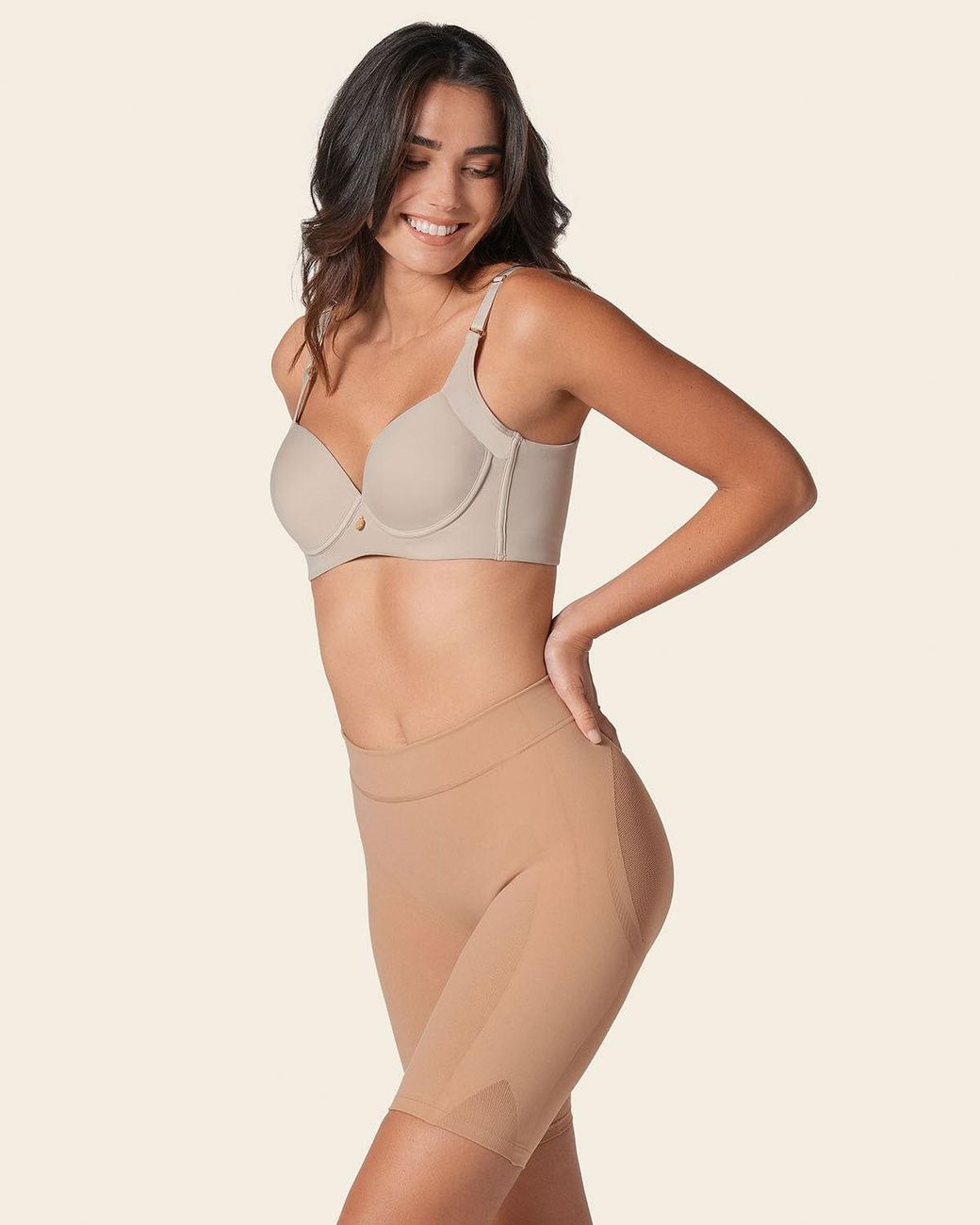 Leonisa Brown Well-Rounded Invisible Butt Lifter Shaper Short