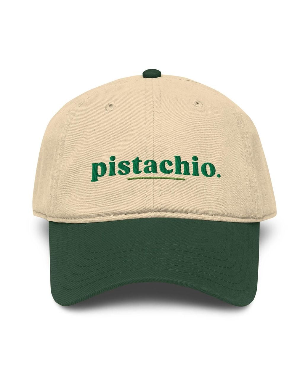 Anchor and Crew Green Neutrals Natural & Dark Pistachio Slogan Cotton Embroidered Cap