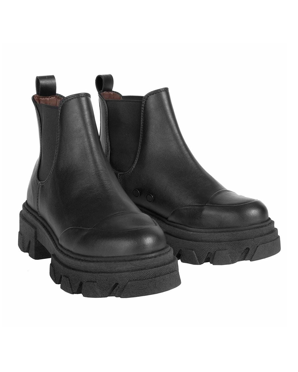 Urbnkicks Black Vegan Cap Toe Ankle Boots