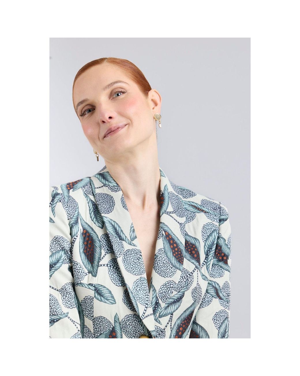The Extreme Collection Green Floral Printed Tailored Blazer
