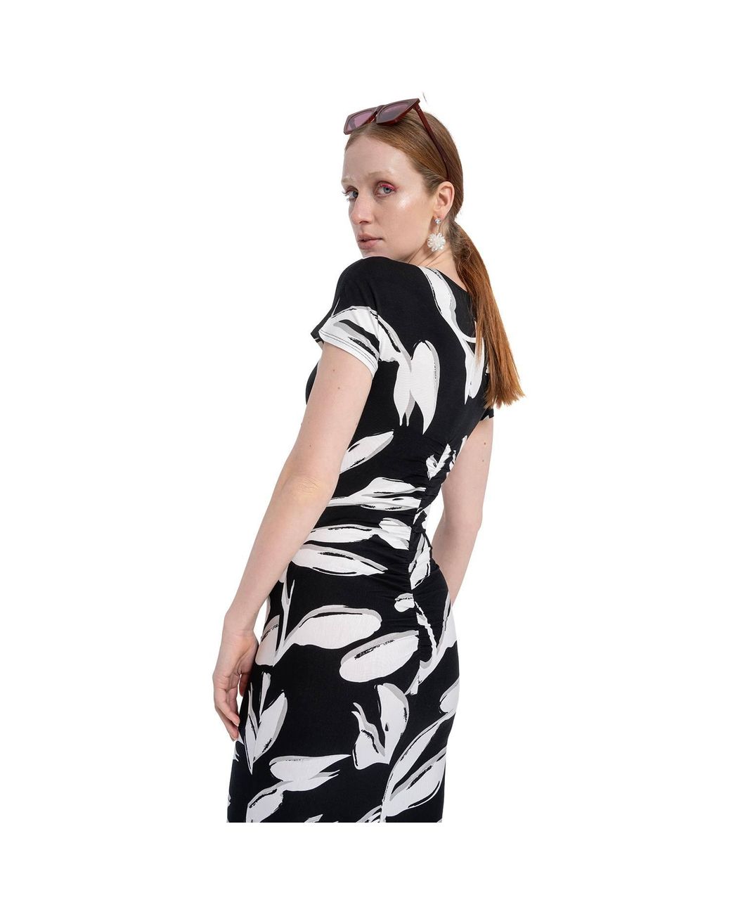 Lalipop Design Black And Knitted Stretch Viscose Midi Dress