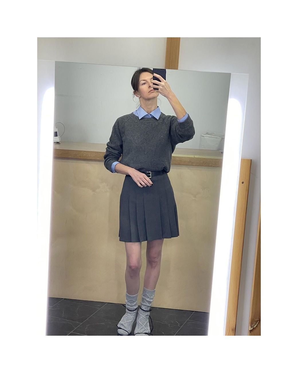 2KStyle Gray Olga Wool-Blend Sweater