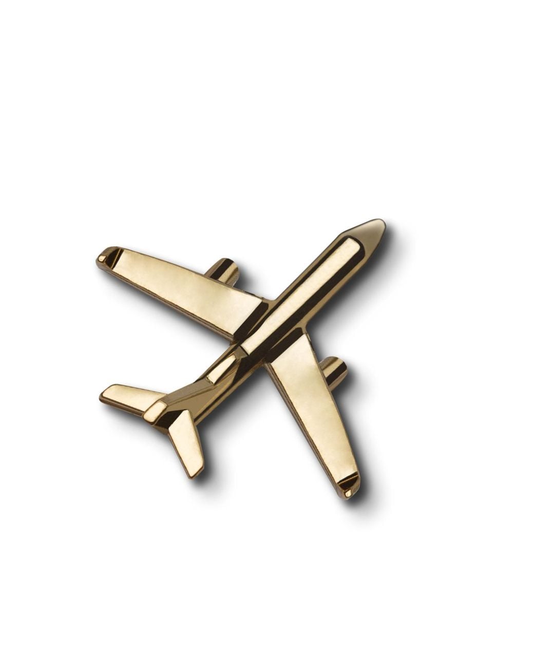 Make Heads Turn Metallic Golden Metal Pin Plane