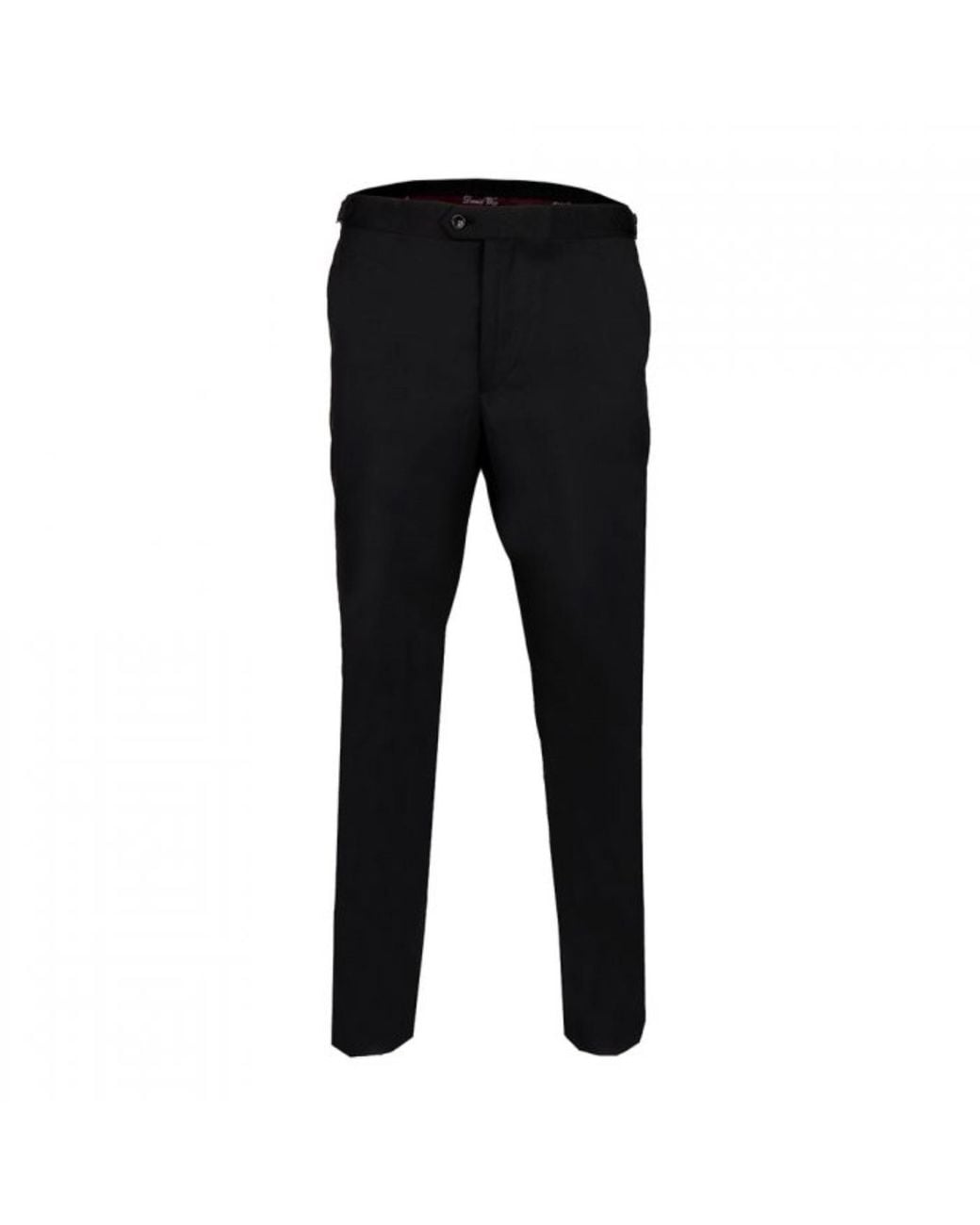 DAVID WEJ Black Aldo Plain Dress Trousers With Side Adjusters – for men