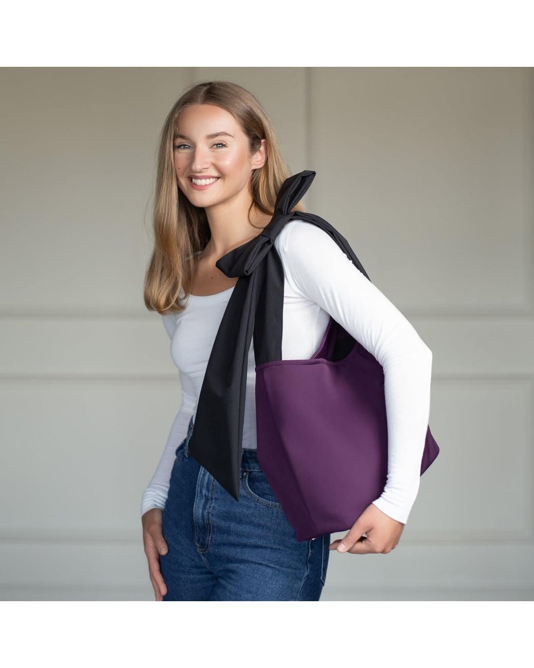RainSisters Purple Sugar Plum Bow Tote Bag
