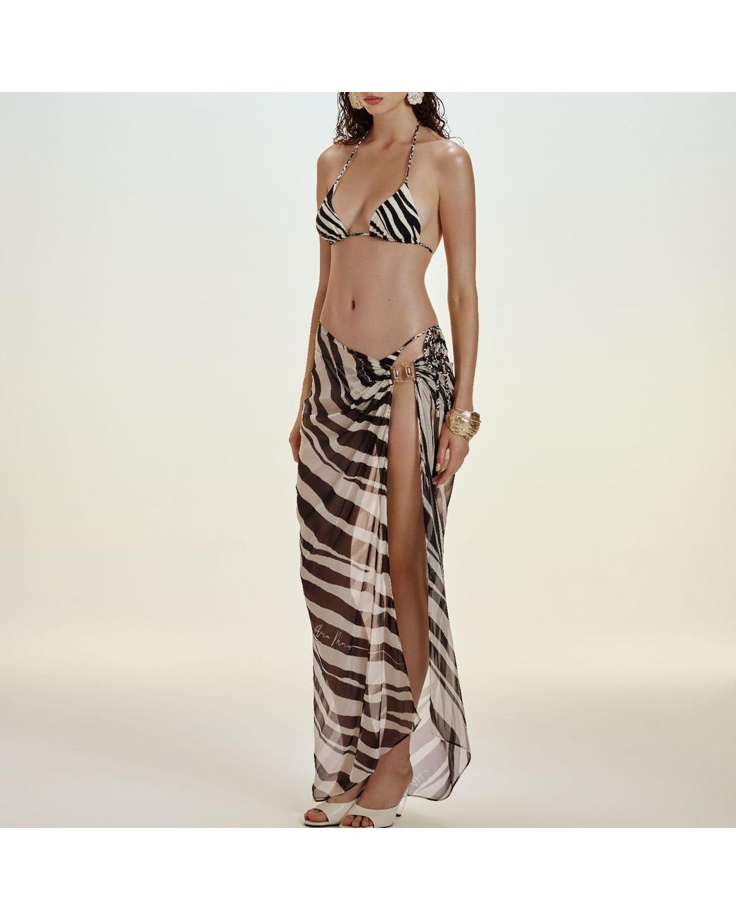Aura Maris Resort Gray Dea Maris Draped Skirt