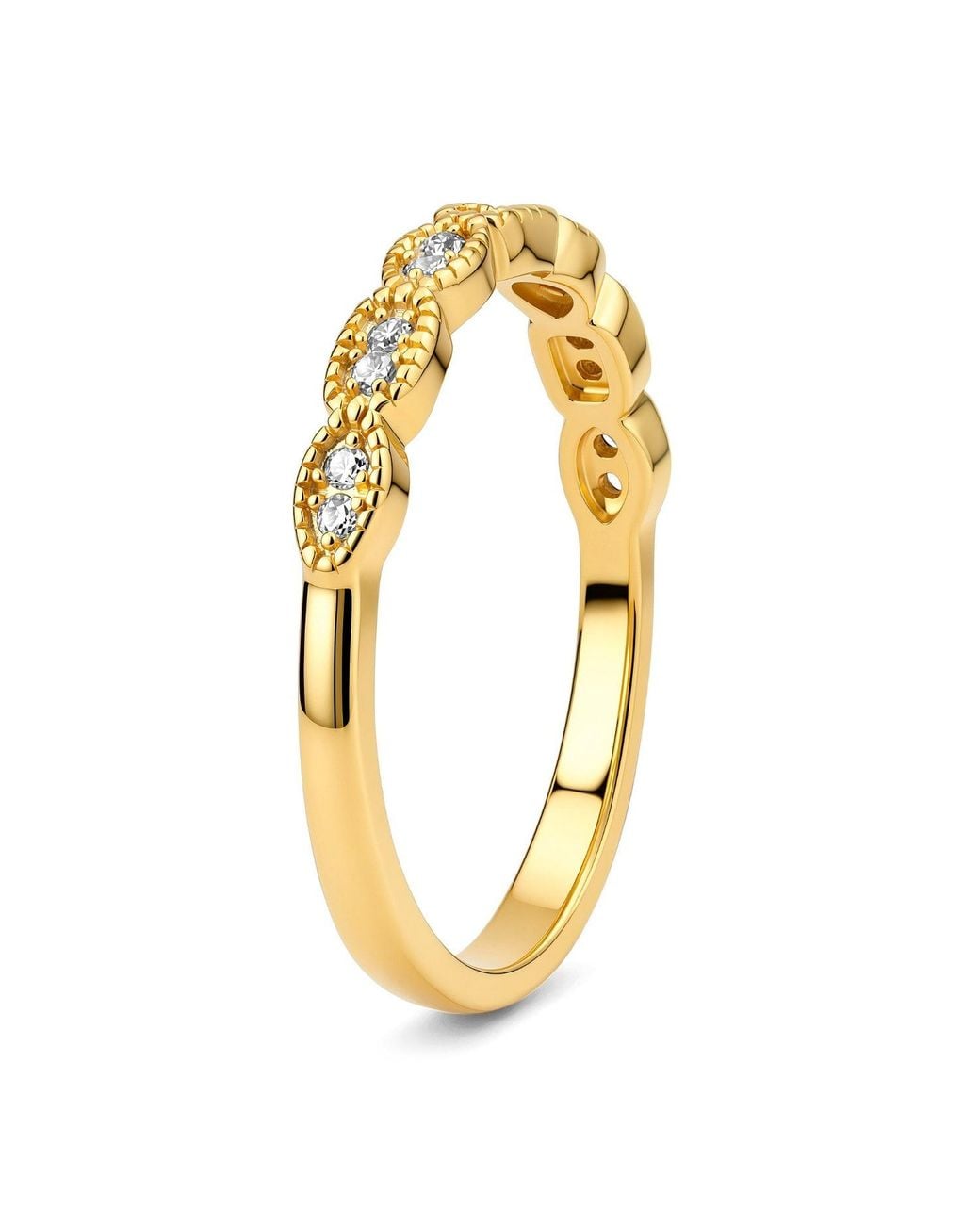 Kylie Harper Metallic Vintage Milgrain-Finish Diamond Band Ring