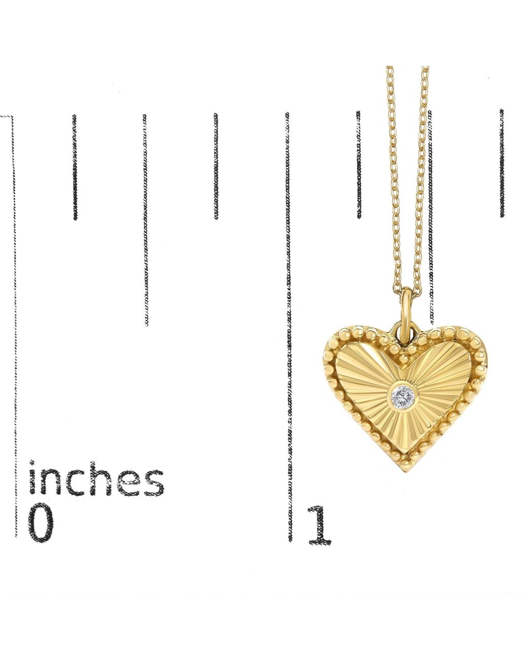 Haus of Brilliance Metallic 14K Diamond Accent Heart Fluted Medallion Pendant Necklace