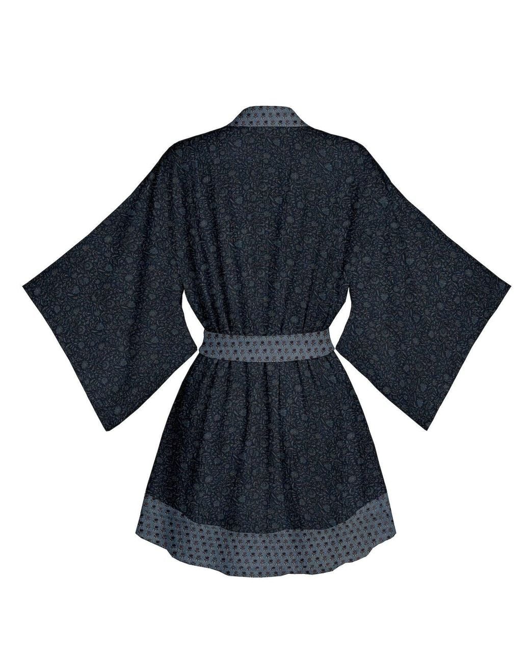 Artemis Muse Blue One Of A Kind Recyled Sari Kimono Unique One Hundred And Three