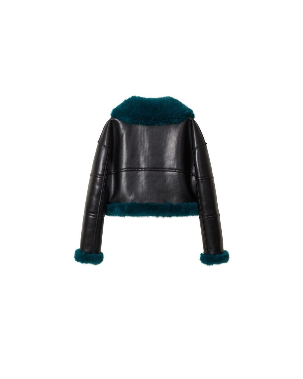 Jakke Blue Aviator Cropped Jacket