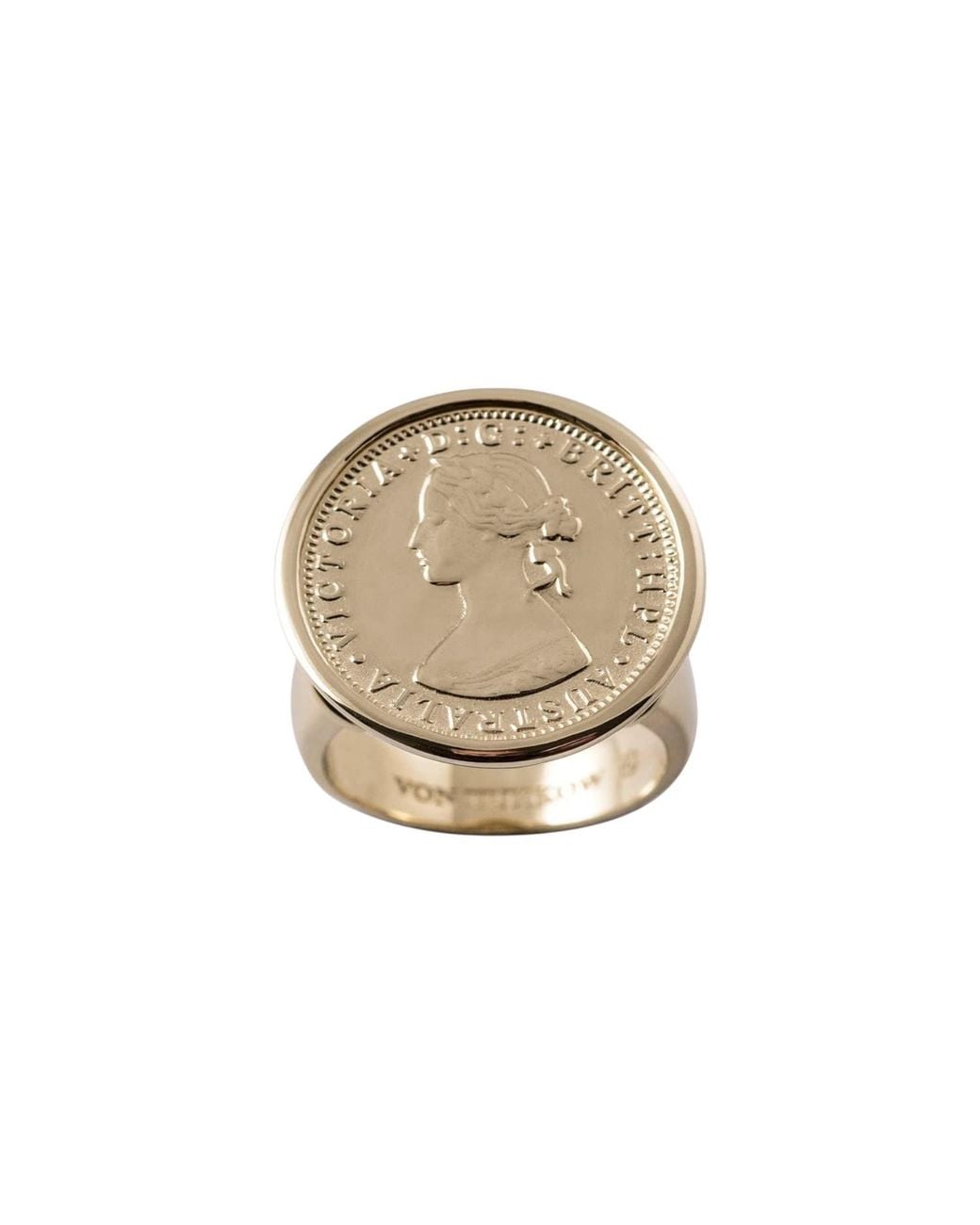 Von Treskow Natural Sixpence Sized Coin Ring