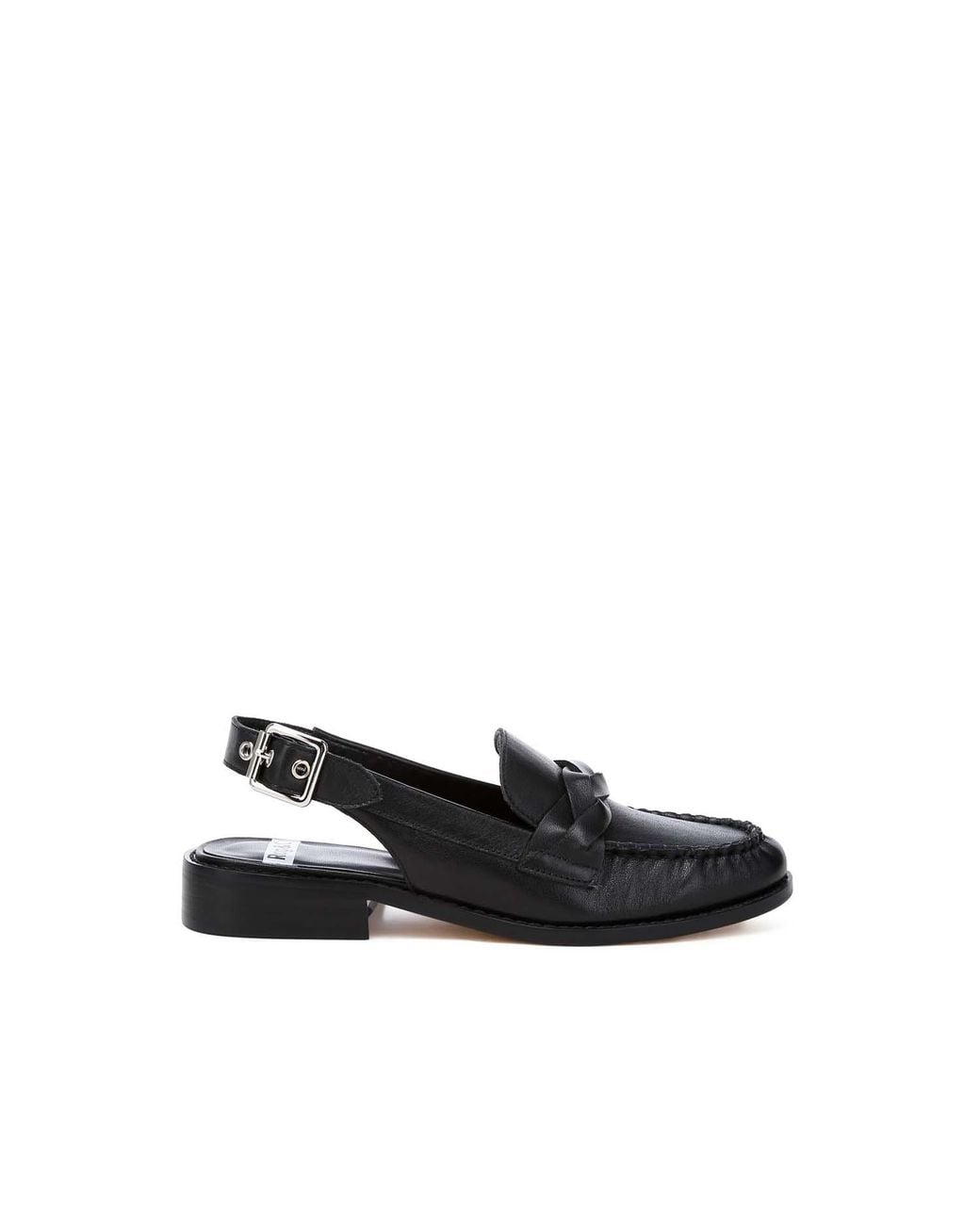 Rag & Co Black Jemykin Genuine Leather Loafer Sandals