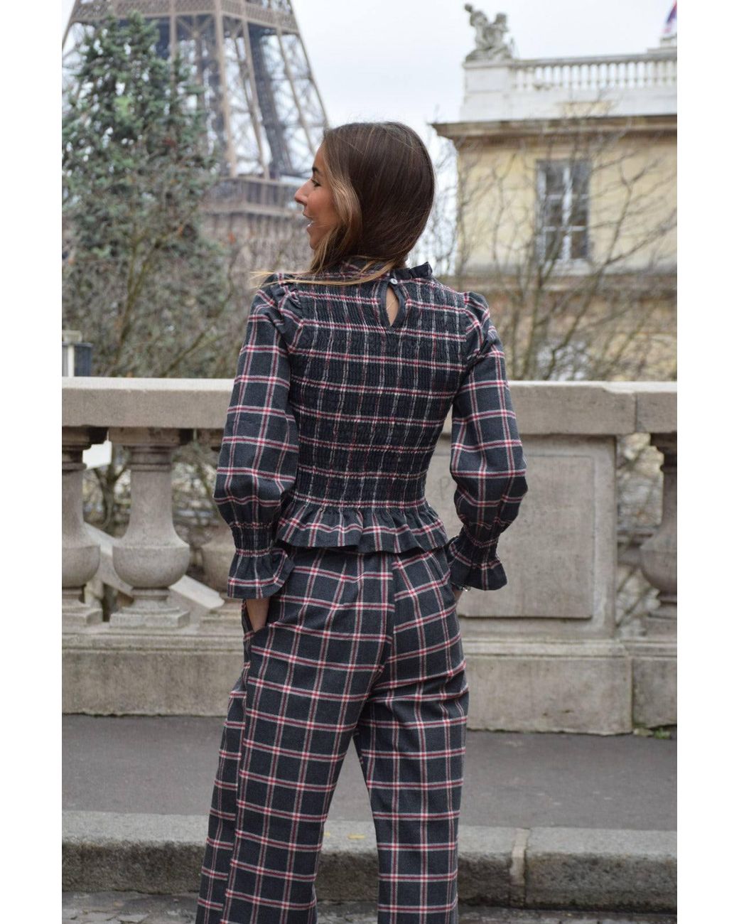 Mind Traveler Black Chia Alia And Checked Blouse