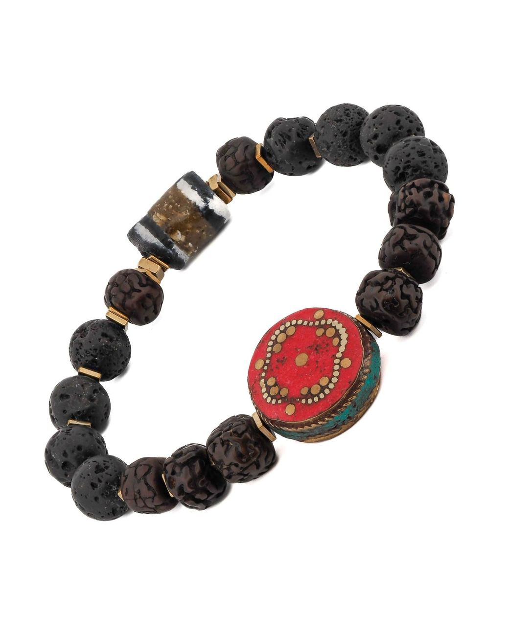 Ebru Jewelry Brown Prayer Seed Beads Meditation Bracelet for men