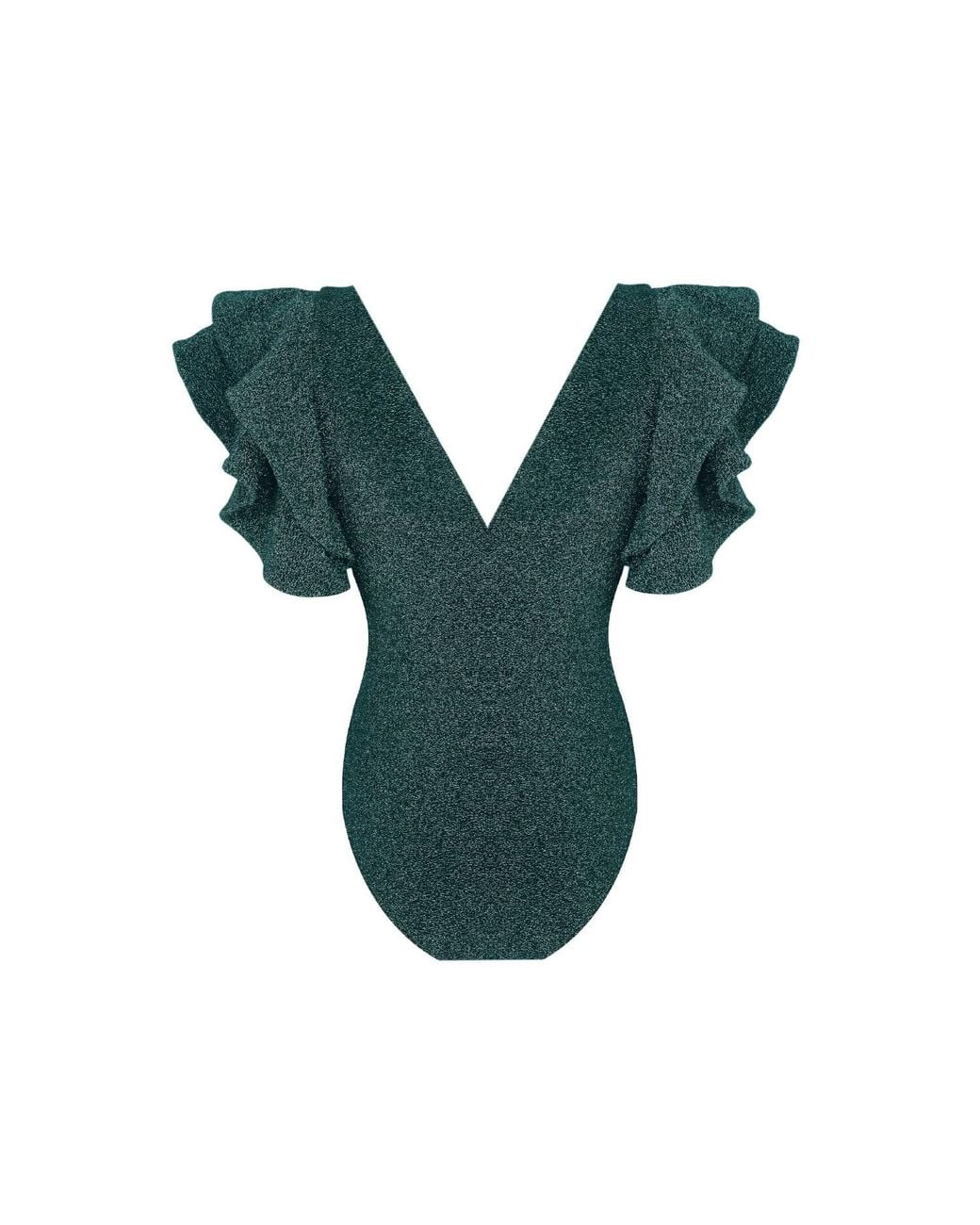 Nur Karaata Green Cosmos Sparkle Swimsuit