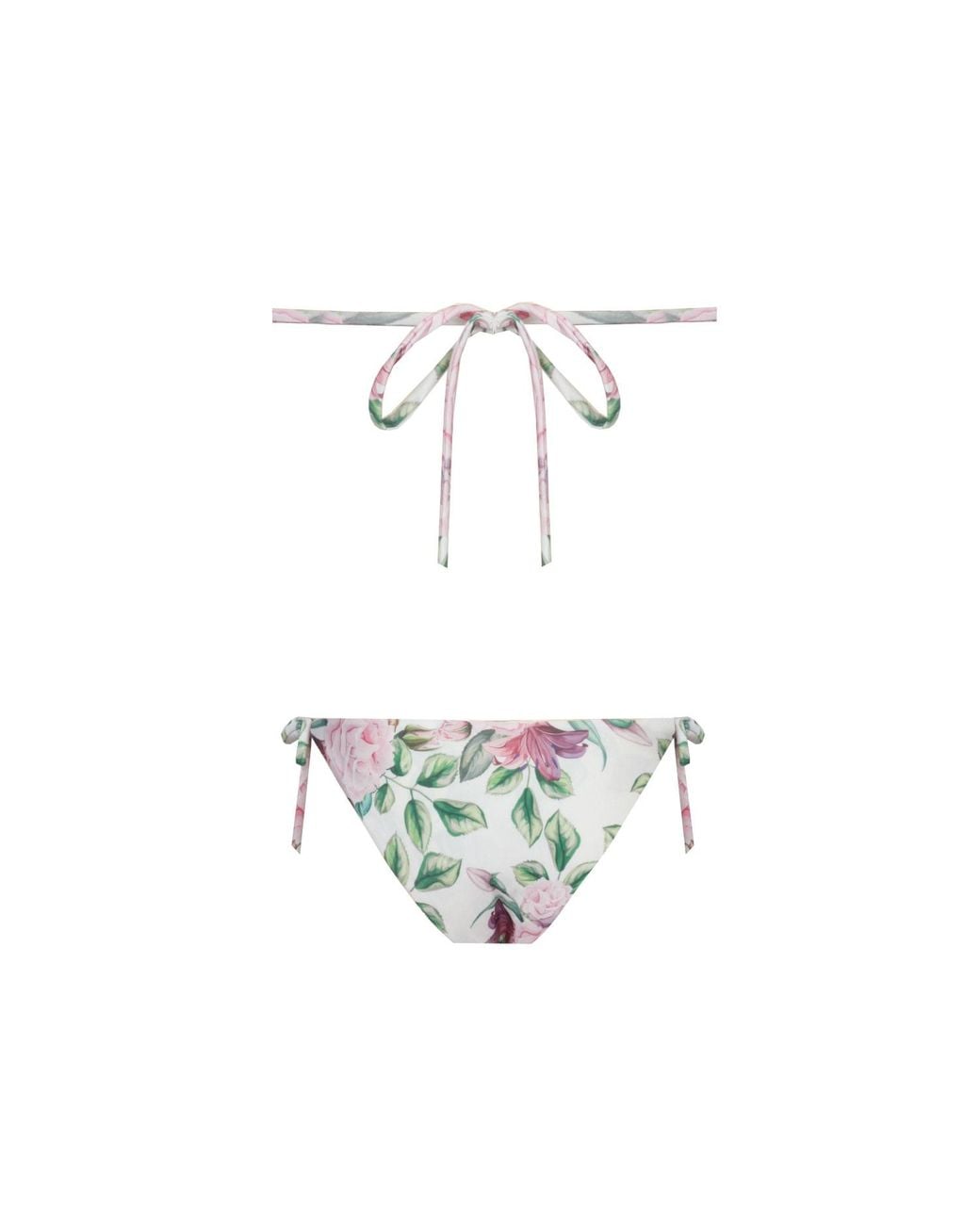 Nur Karaata Multicolor Triangle Rose Bikini Set