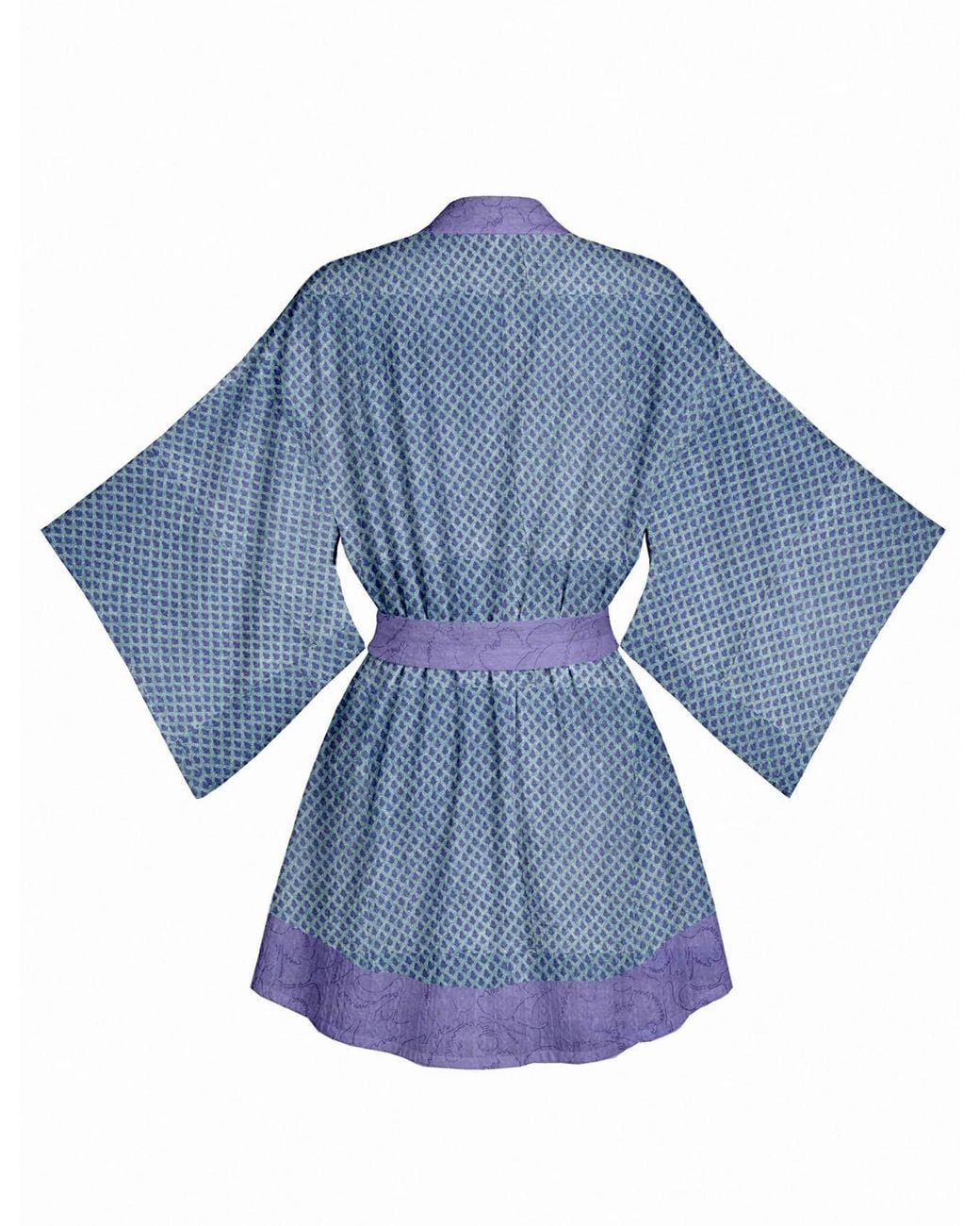 Artemis Muse Blue One Of A Kind Recyled Sari Kimono Unique Twenty Three