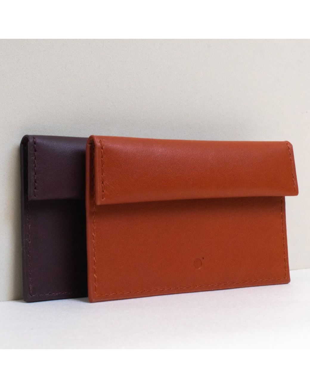 godi. Brown Compact Leather Coin And Card Holder for men