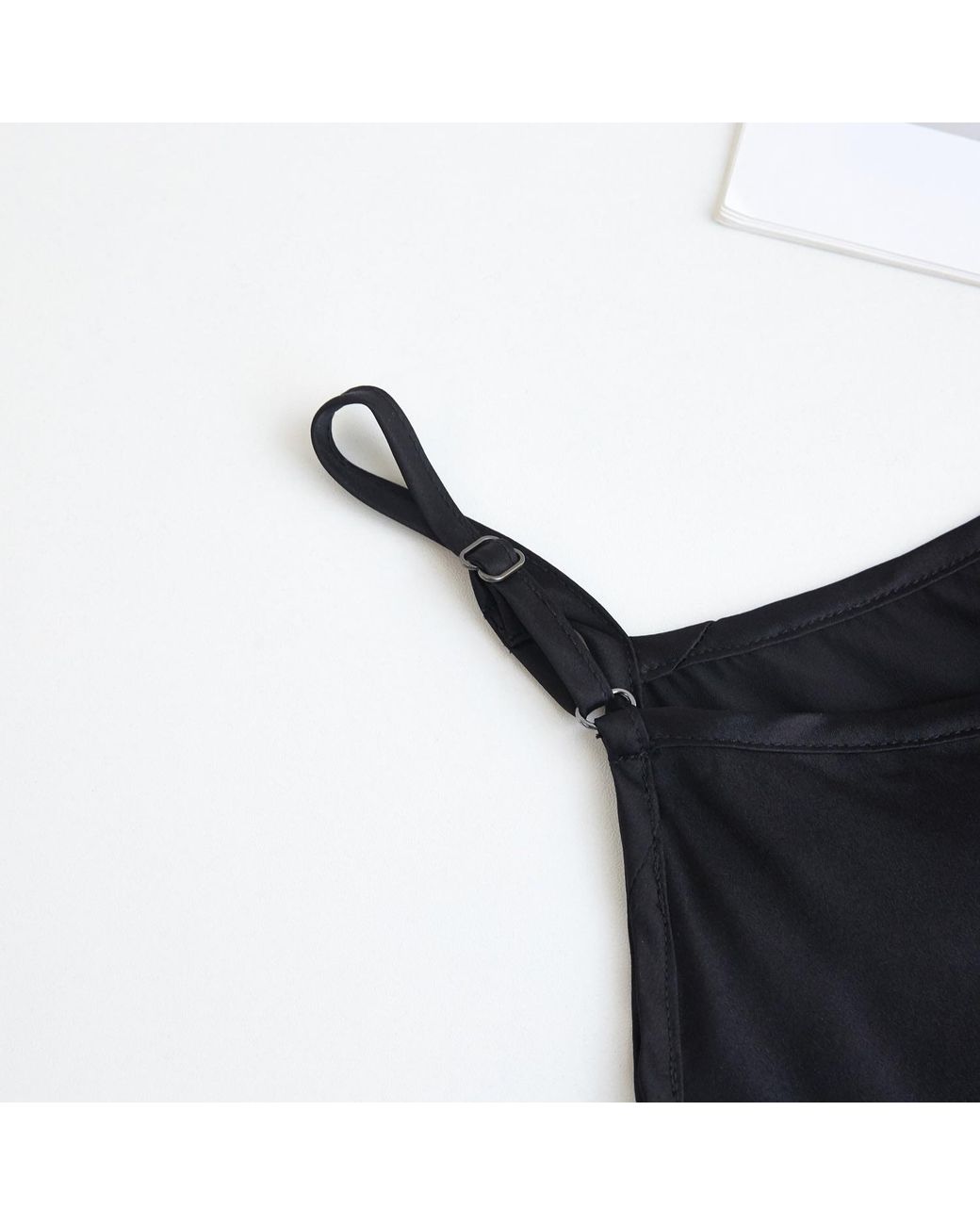 Soft Strokes Silk Black Pure Mulberry Silk Camisole With Adjustable Straps