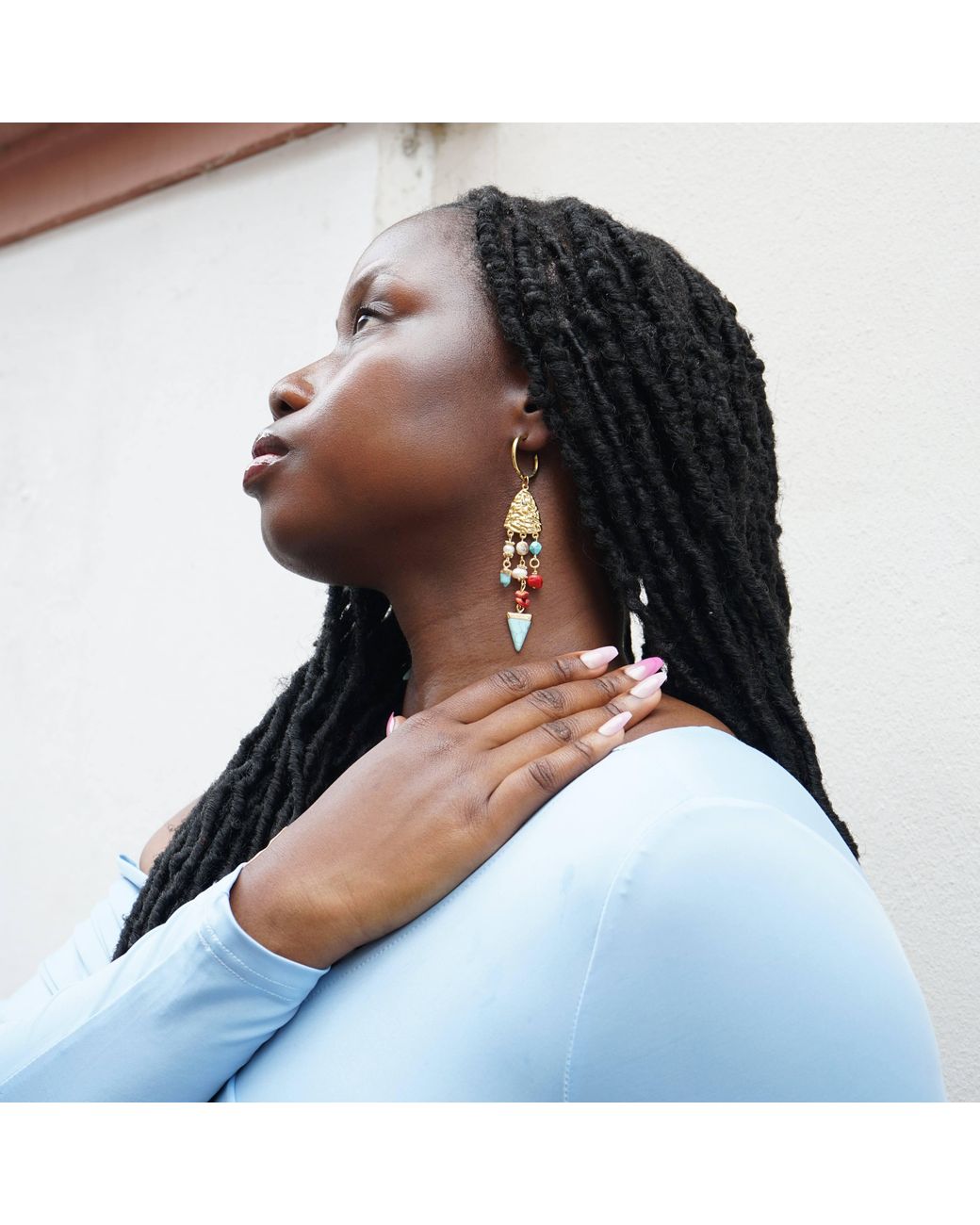 Smilla Brav Metallic Gemstone Earrings Phuket
