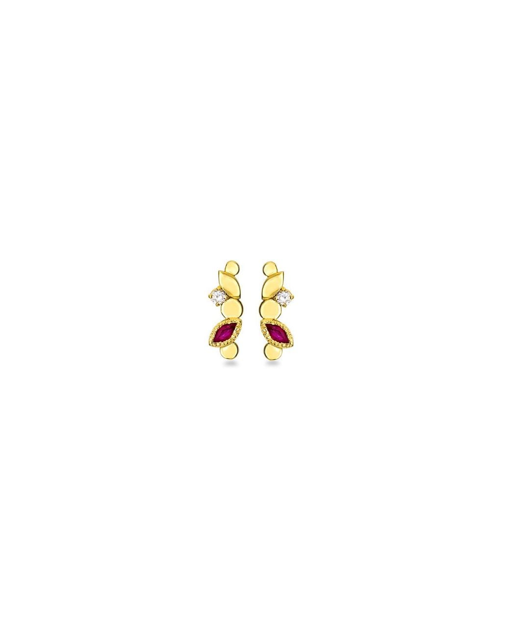 Myrto Katramadou Jewellery Metallic Royal Bloom – Ruby Petal Earrings