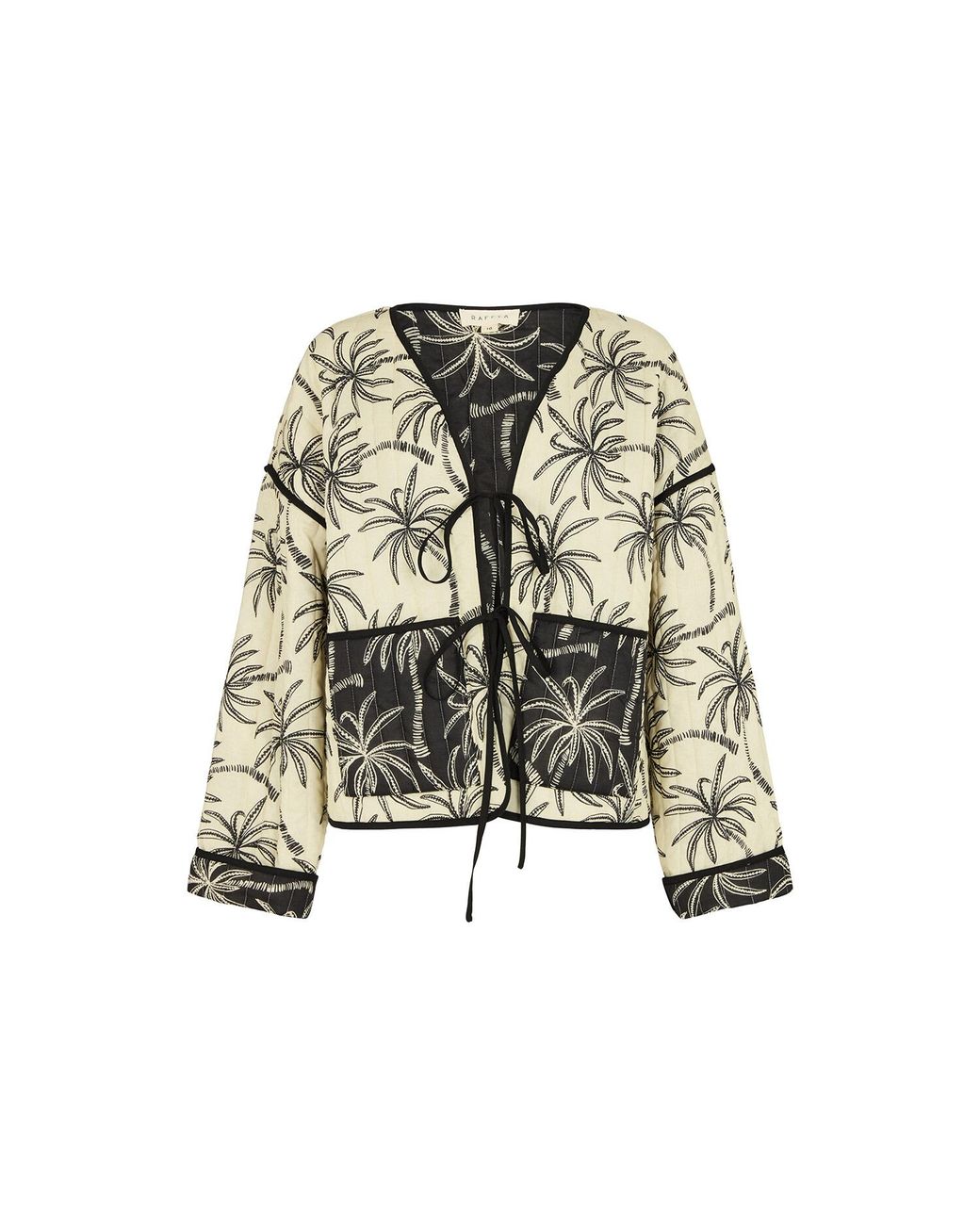Raffya Multicolor Felicity Palm Print Reversible Jacket