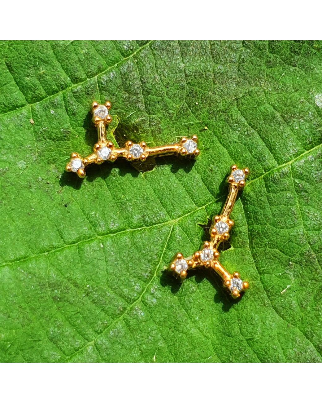 Sophelia Metallic Cancer Star Sign Constellation Astrology Tiny Earrings