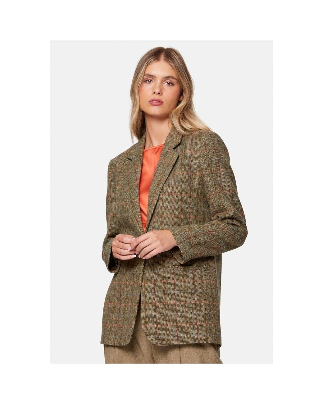 Helen Mcalinden Green Cassie Herringbone Tweed Jacket