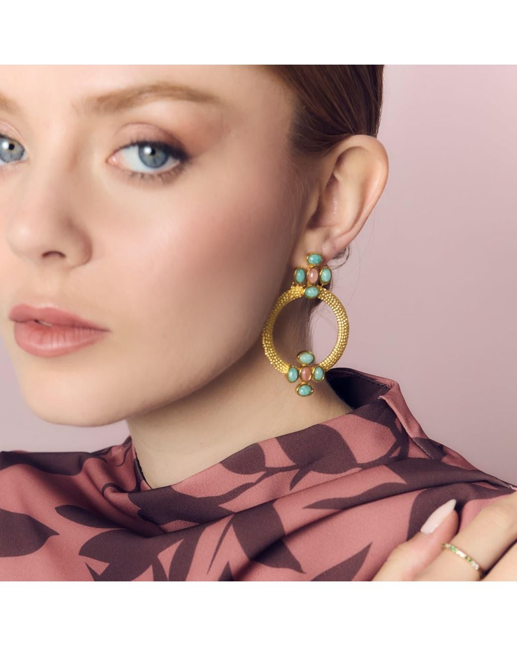 Lavani Jewels Multicolor Rose Madison Hoops