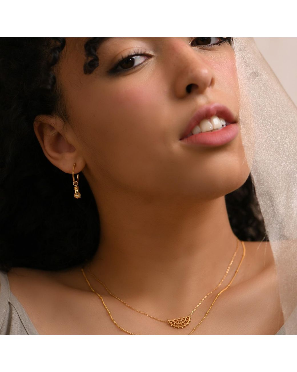 Janus Edinburgh Metallic Vermeil Amenta Hand Fist Detachable Hoop Earrings