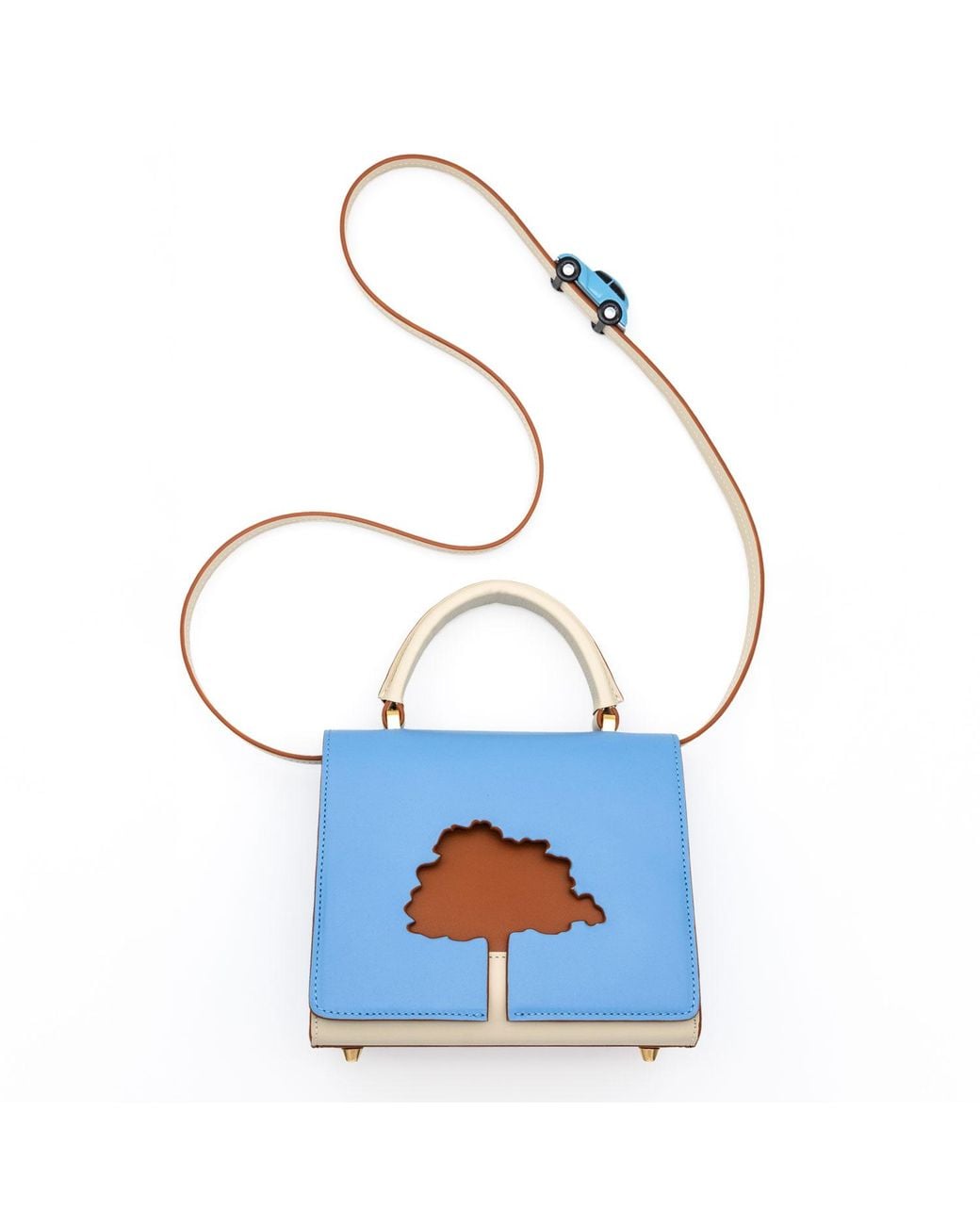 Absurde Blue One Way Small Leather Shoulder Bag