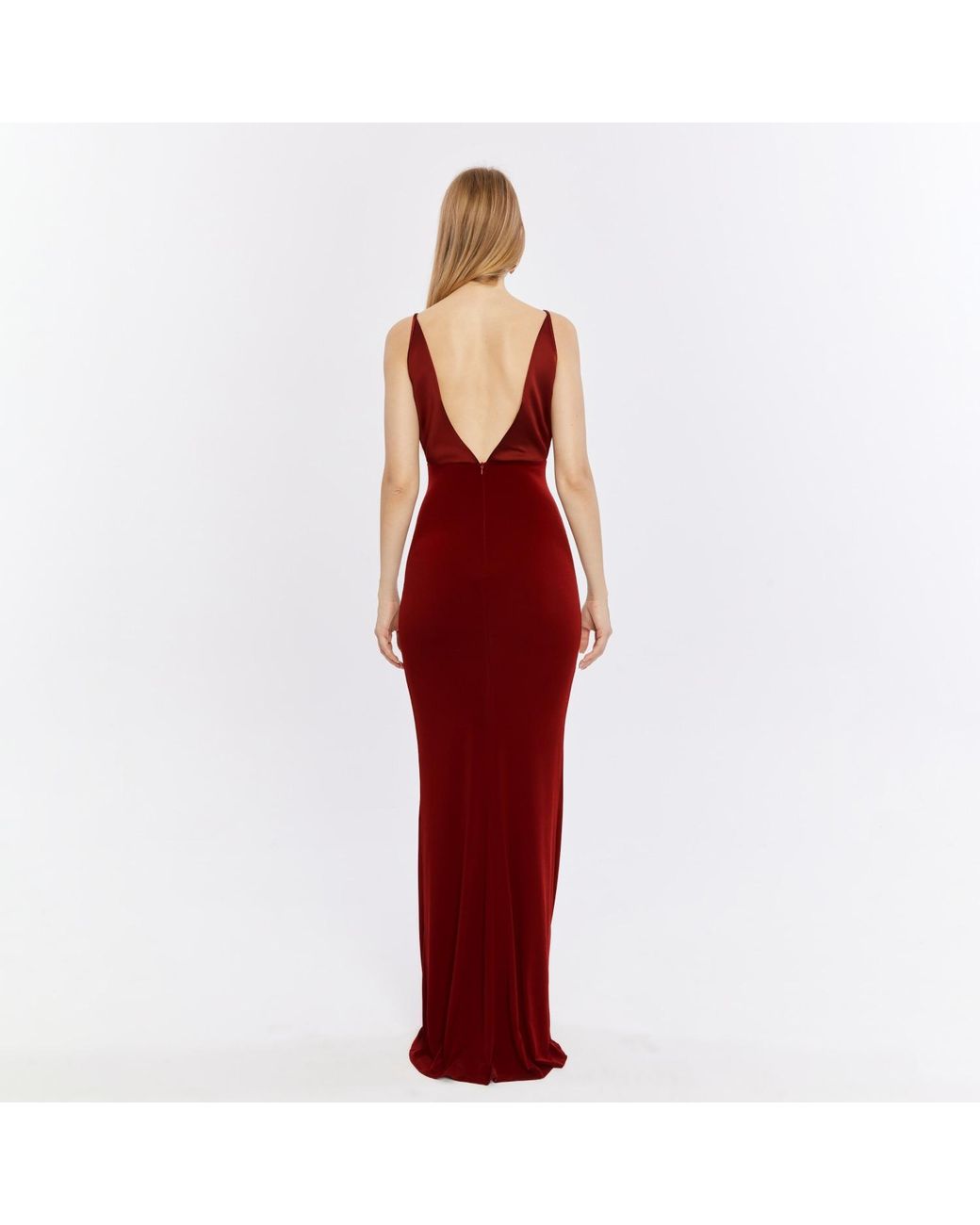 Herfetch Red Neutrals Maxi Plum Dress-Burgundy